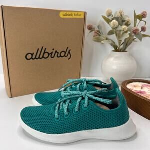 Allbirds Tree Runners Lace Up Sneaker Shoes Kauri Peacock Women's 5 Tried On